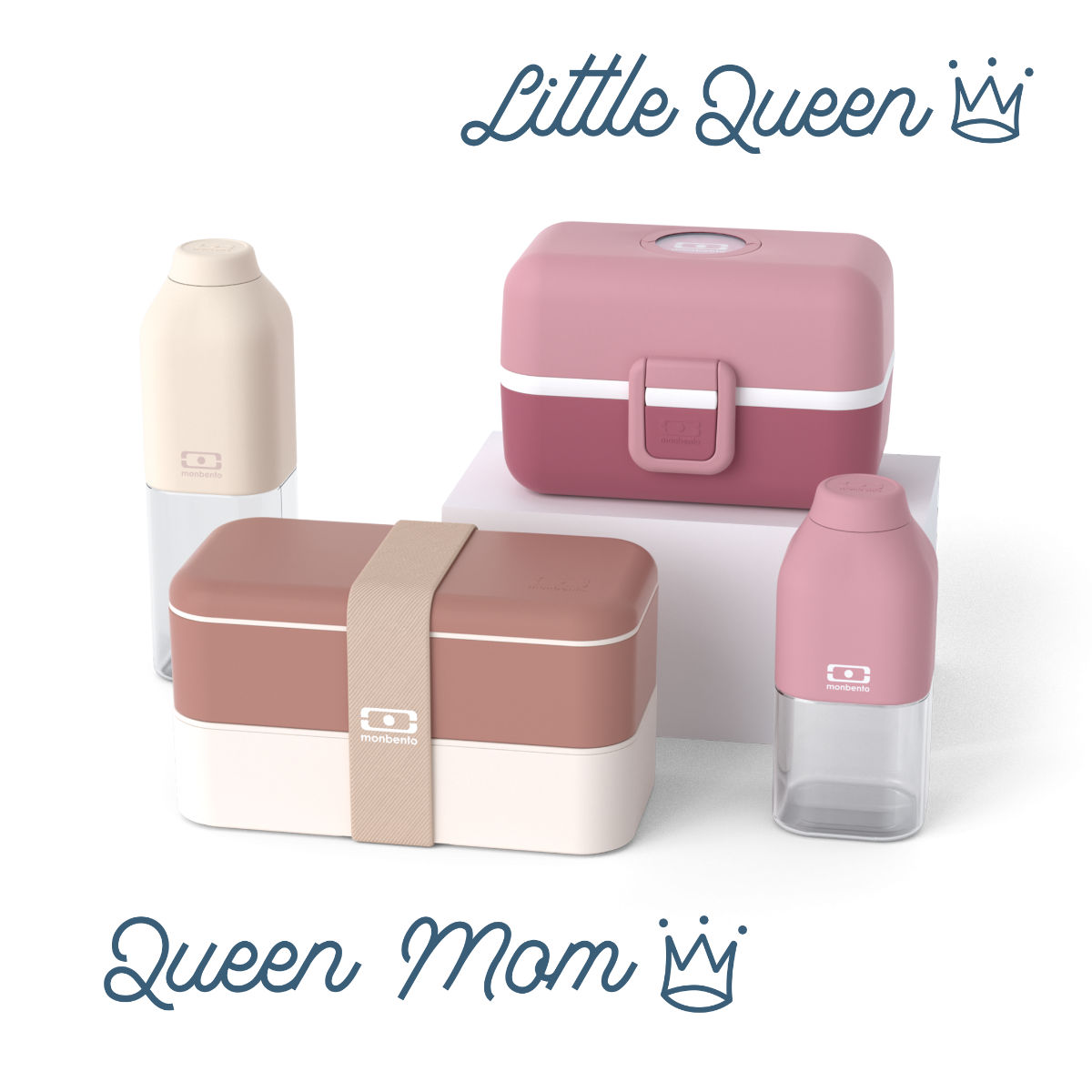 Lunchbox günstig Kaufen-Set Lunchboxen Eltern-Kind "Queen Mom/Little Queen" rosa. Set Lunchboxen Eltern-Kind "Queen Mom/Little Queen" rosa <![CDATA[Diese Geschenke für Mama mit Kindern besteht aus : - 1 MB Original rosa Moka 
