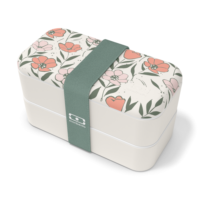 MB Original Graphic Ginkgo bento Box Made in France Rosa Lunch Box con contenitori ermetici 2 Livelli Senza BPA Passa al microonde monbento Porta Pranzo Ideale per Ufficio/Scuola/Meal Prep 