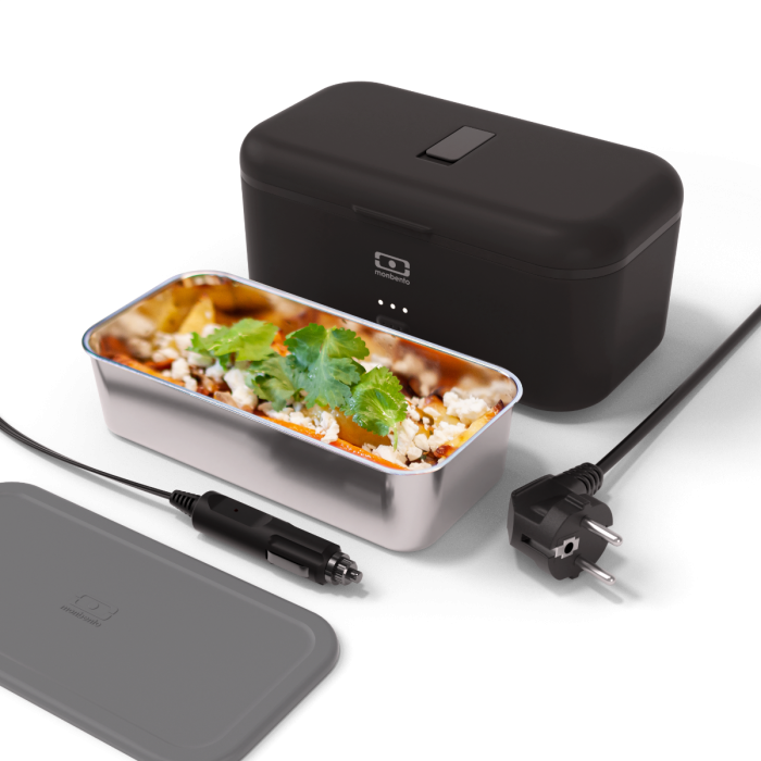 Lunch box set MB Warmer - Electric bento box black Onyx with removable lunch  box compartment MB Side Large and free car cable