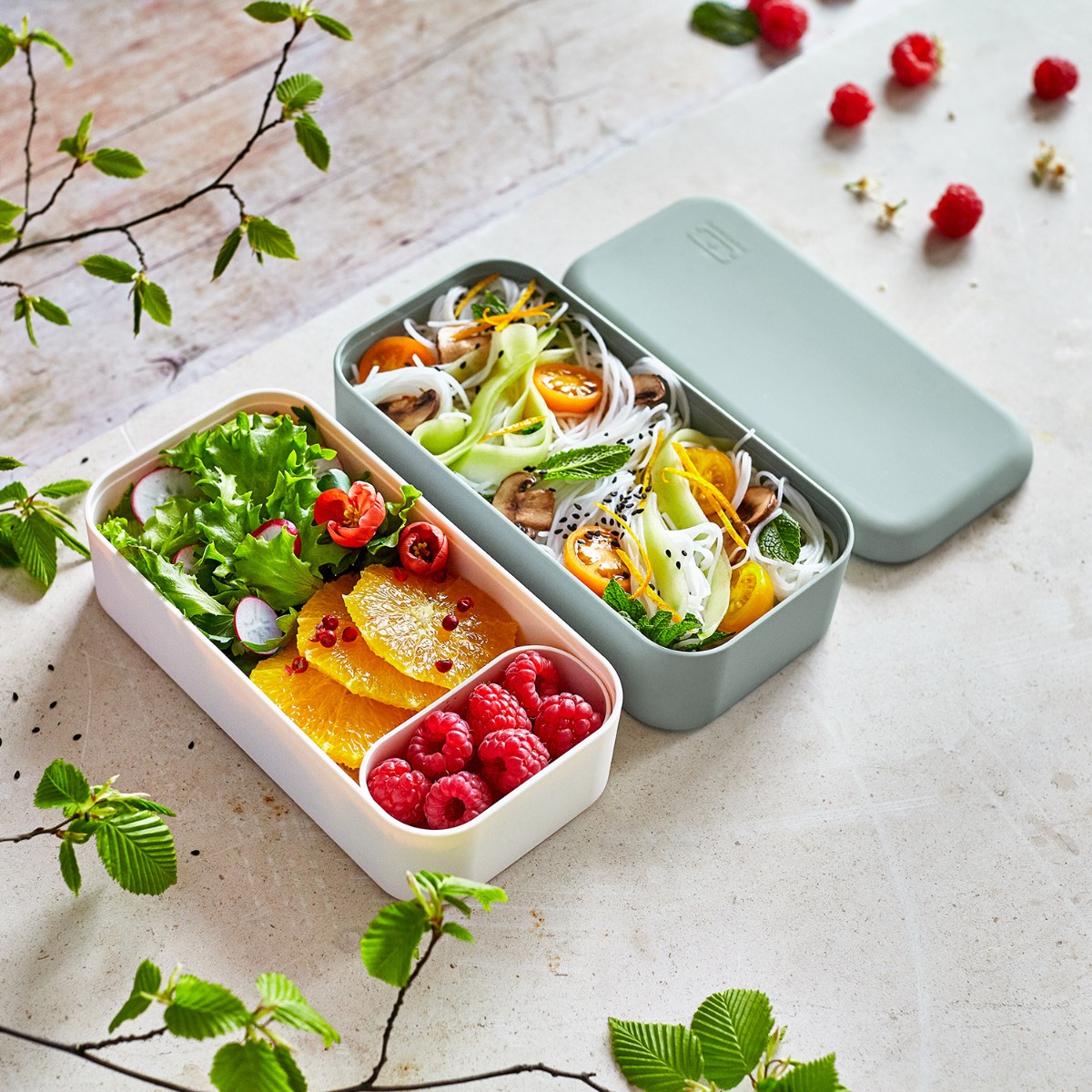 MB Original engraved - the bento box with flowers Roses Made in