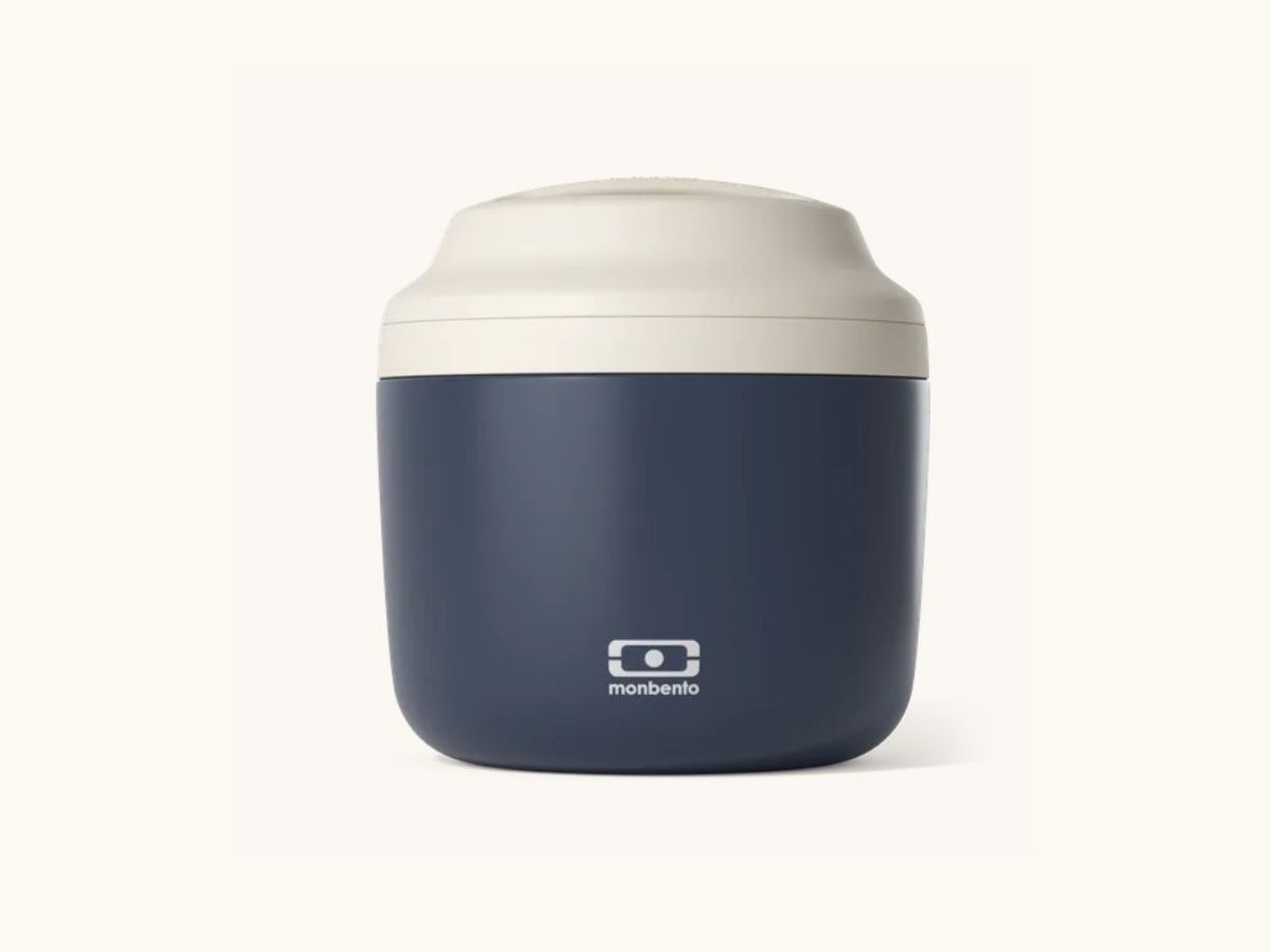 Boîte repas isotherme MB Element monbento, bleu marine et couvercle crème