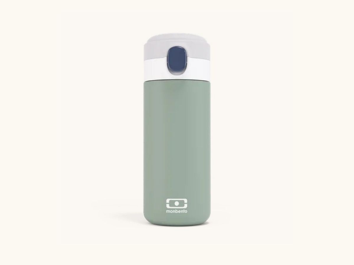 Bouteille isotherme MB Pop monbento, vert sauge et bouchon gris